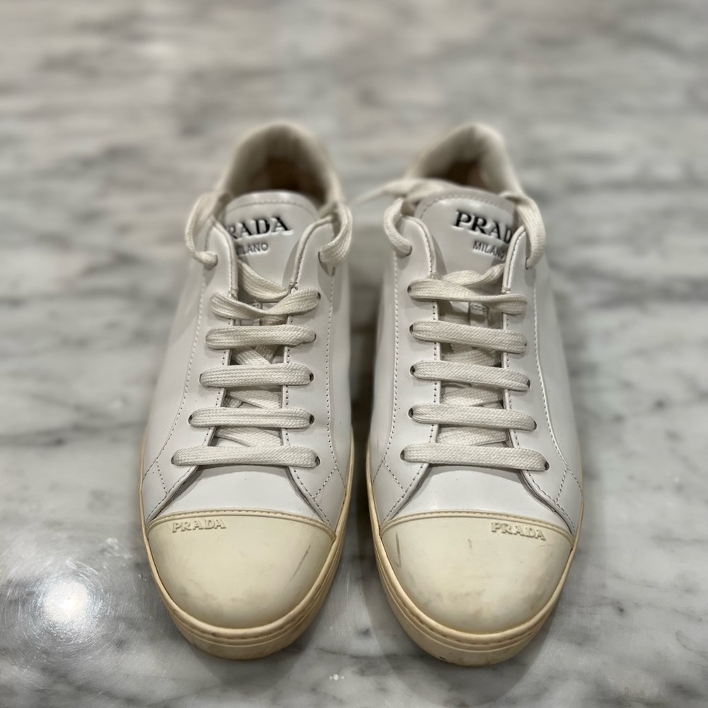 white Prada sneakers